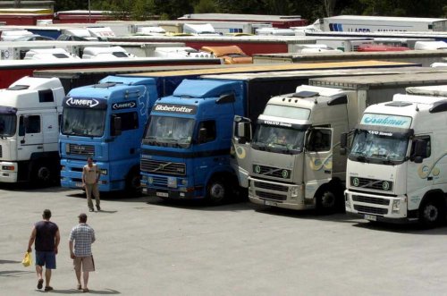 vrachtwagen, parkeerplaats