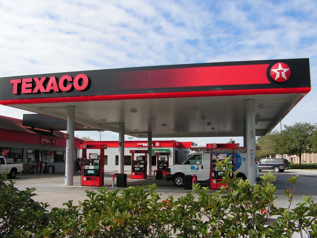 Texaco, tankstation, benzinepomp