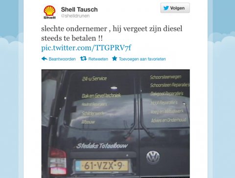 Benzinedief op Twitter gezet