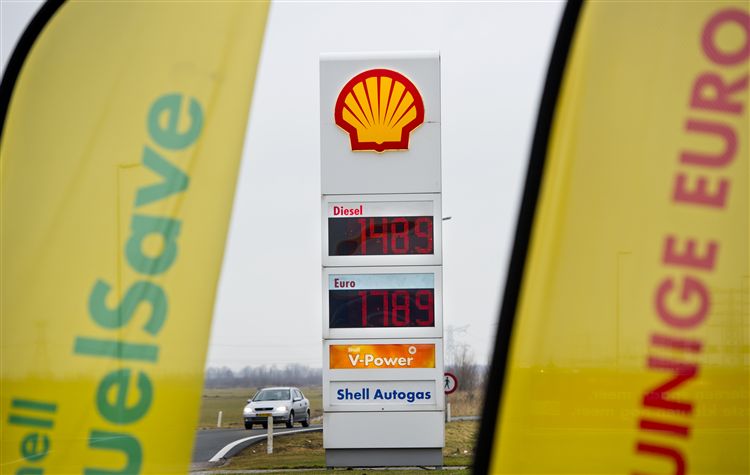 tankstation, vlaggen, Shell, FuelSave