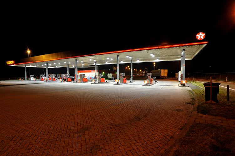 tankstation, nacht, avond, 24 uur